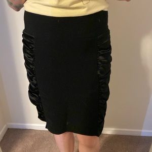 *3 for $10* Women's Black Pencil Skirt with Silk Roushing
